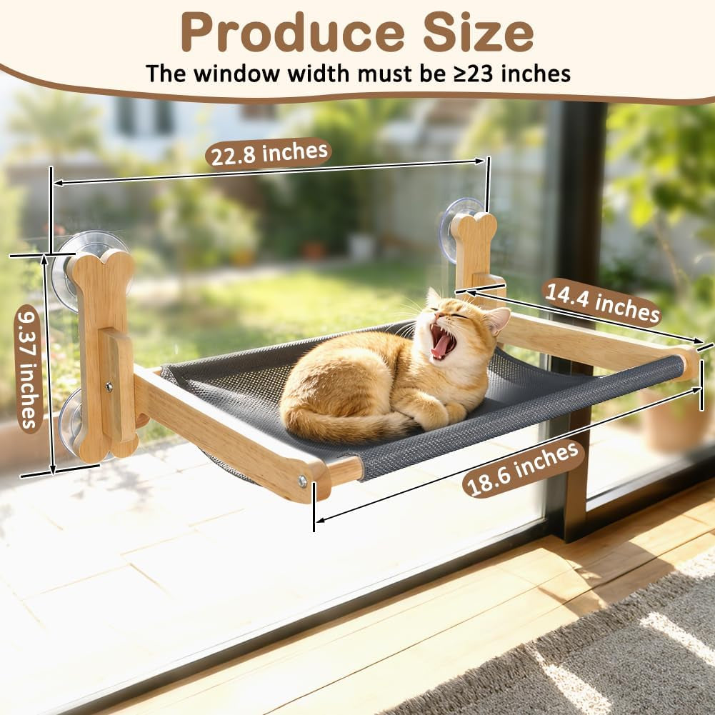 Cat Window Perch, Warmth Window Cat Bed with Soft Flannel Plush Mat