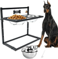 Elevated Dog Feeder for Large Breeds, Adjustable Height Raised Dog Bowl Stand with 3000ML Stainless Steel Bowls