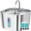 Stainless Steel Cat Water Fountain - 74Oz/2.2L Cat Drinking Fountain