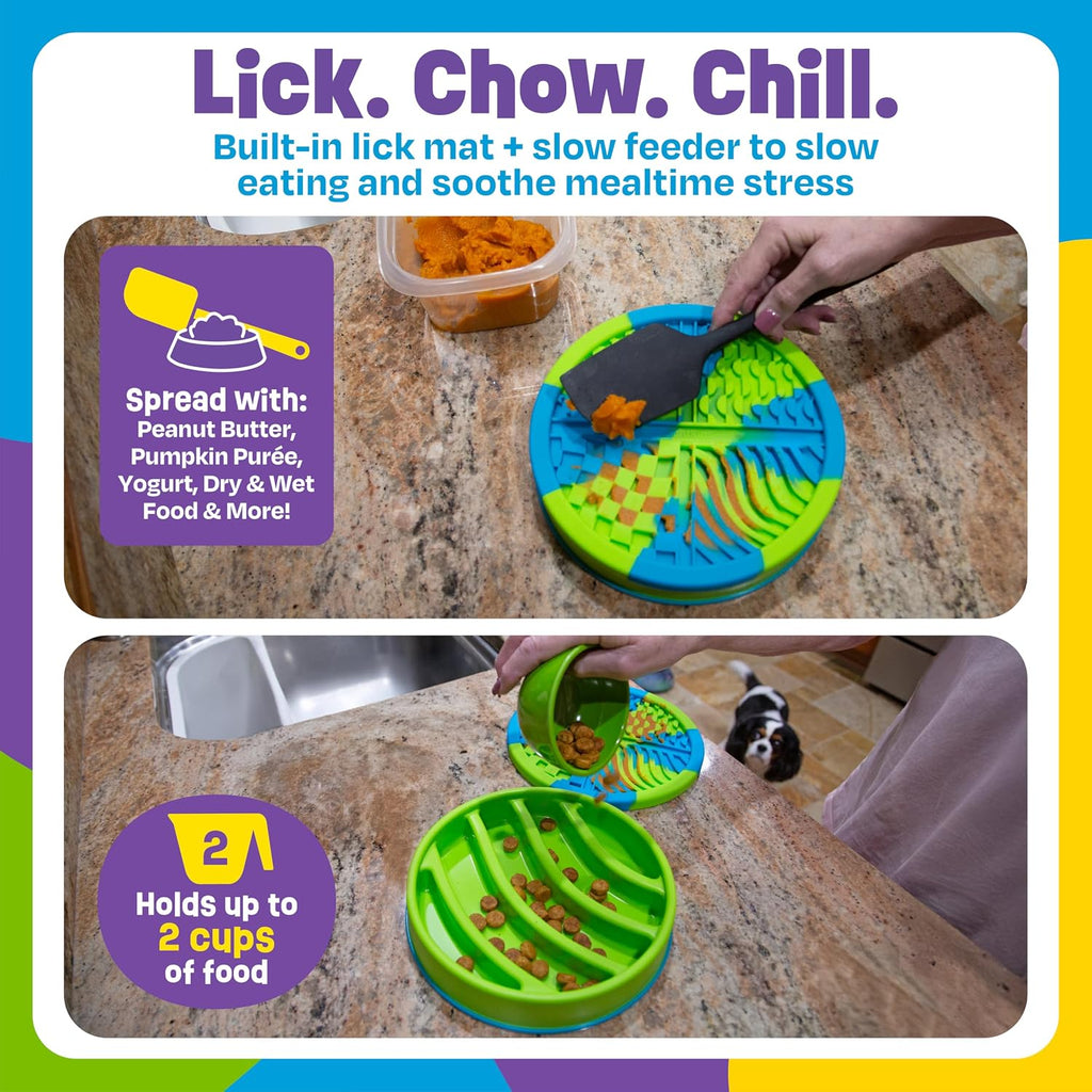 Circle 2-In-1 Slow Feeder Bowl and Lick Mat