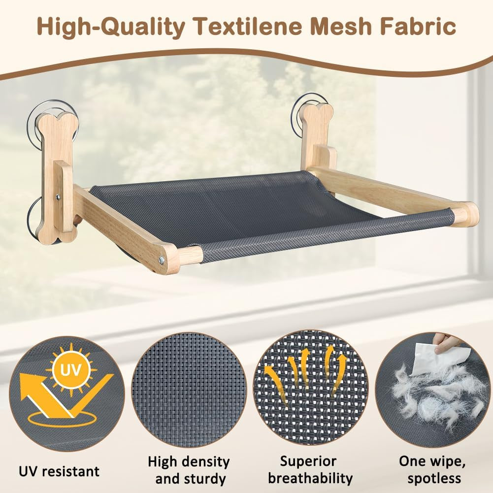 Cat Window Perch, Warmth Window Cat Bed with Soft Flannel Plush Mat