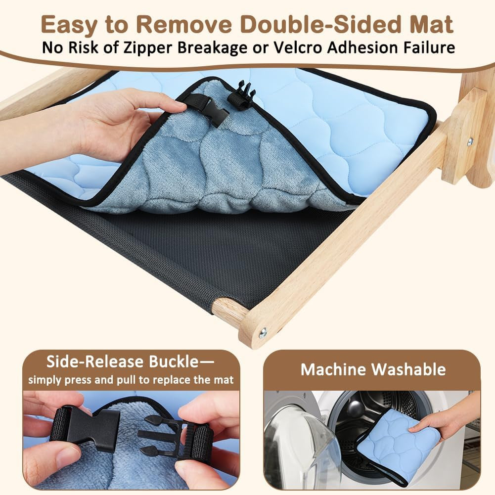 Cat Window Perch, Warmth Window Cat Bed with Soft Flannel Plush Mat