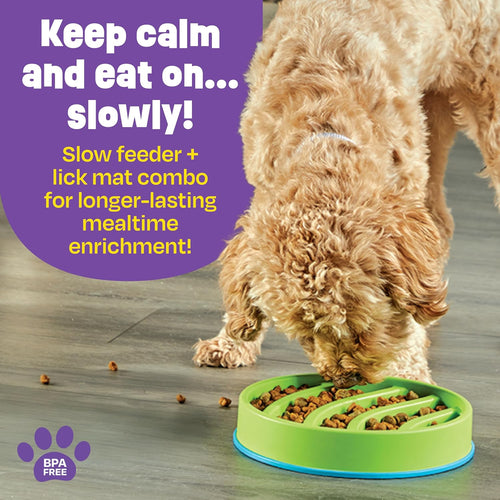 Circle 2-In-1 Slow Feeder Bowl and Lick Mat