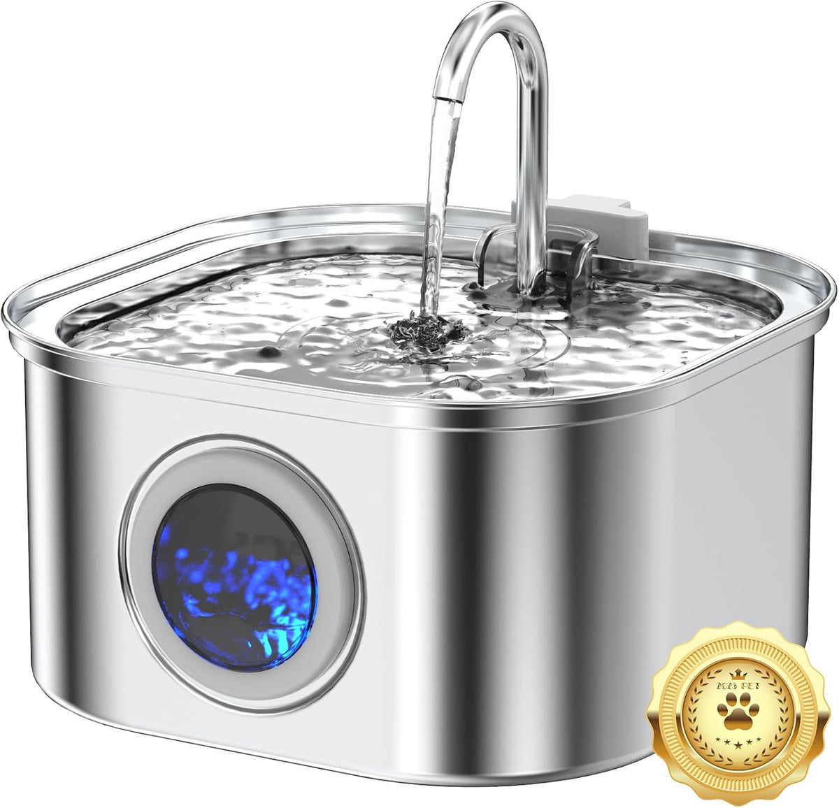 Stainless Steel Cat Water Fountain - 74Oz/2.2L Cat Drinking Fountain