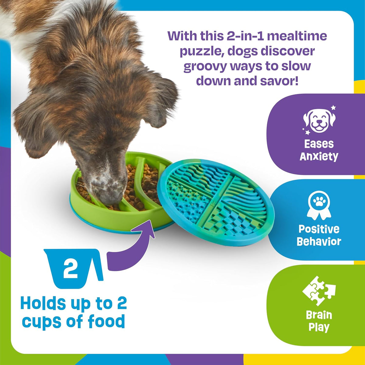 Circle 2-In-1 Slow Feeder Bowl and Lick Mat