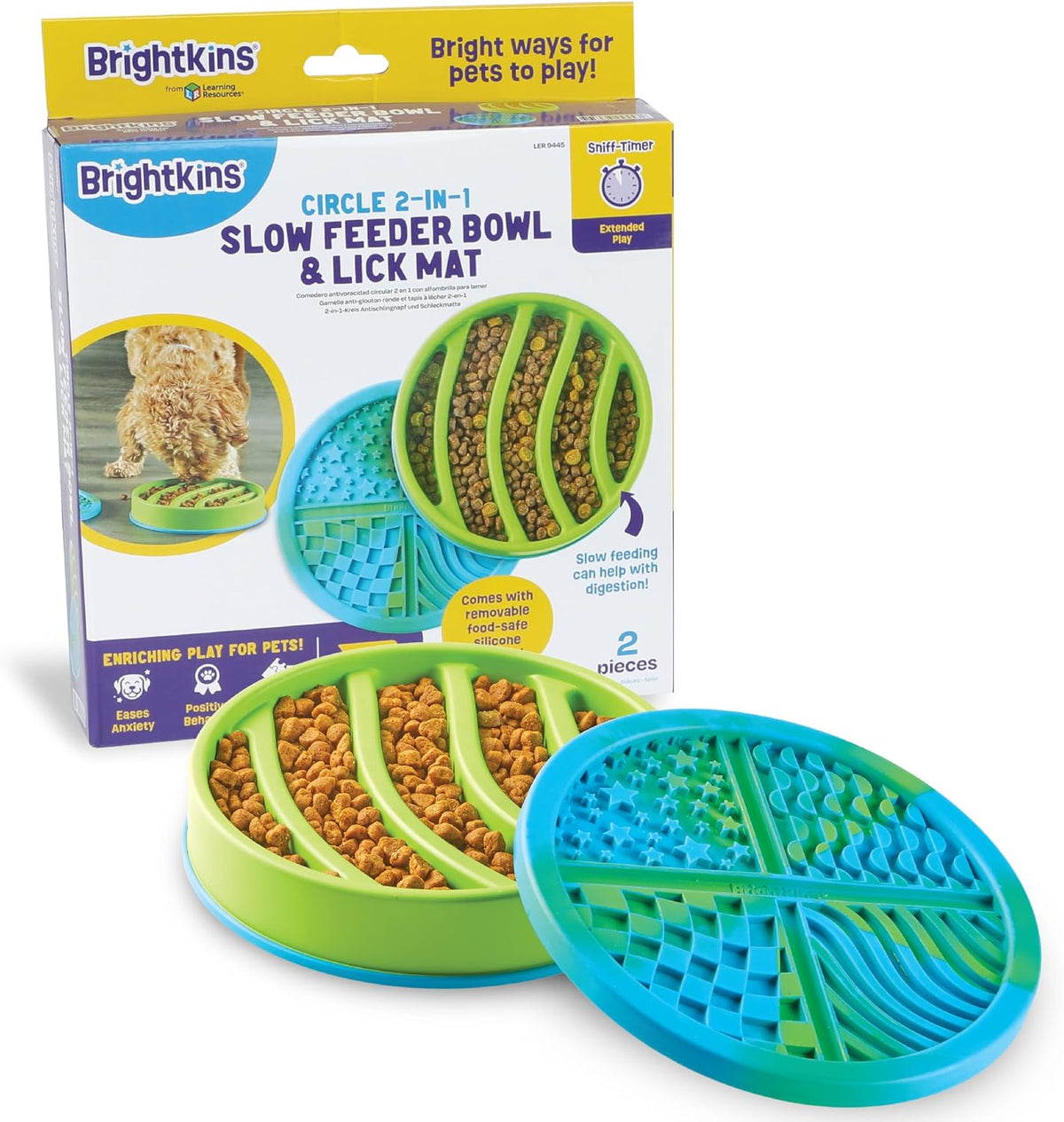Circle 2-In-1 Slow Feeder Bowl and Lick Mat