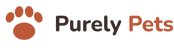Purely Pets logo - paw and wordmark, dark text